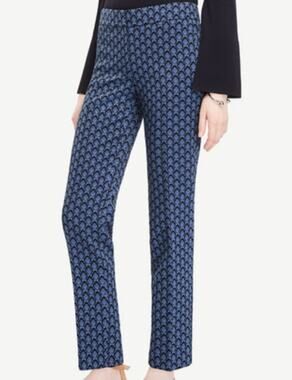Ann Taylor Petal Jacquard Devin Fit Pants Size 6